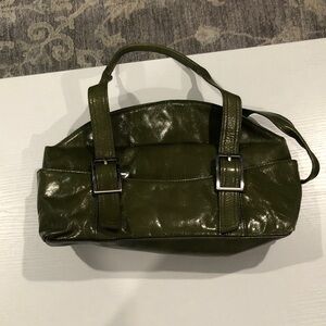 Kenneth Cole New York Olive Green Leather Shoulder Bag